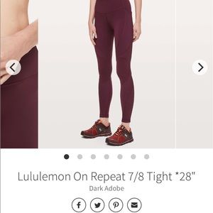 Lululemon On Repeat 7/8 Tight Size 10